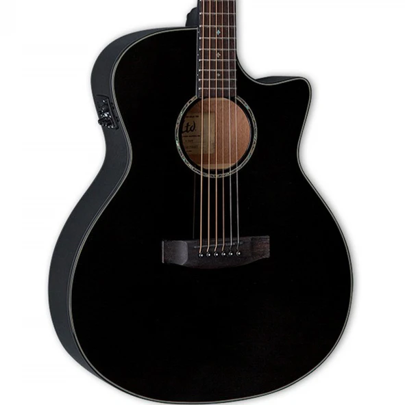 ESP LTD LAA300EBLK A-300E Siyah Elektro Akustik Gitar | İnce Kasa Sahne Performansı İçin ürün görseli 1