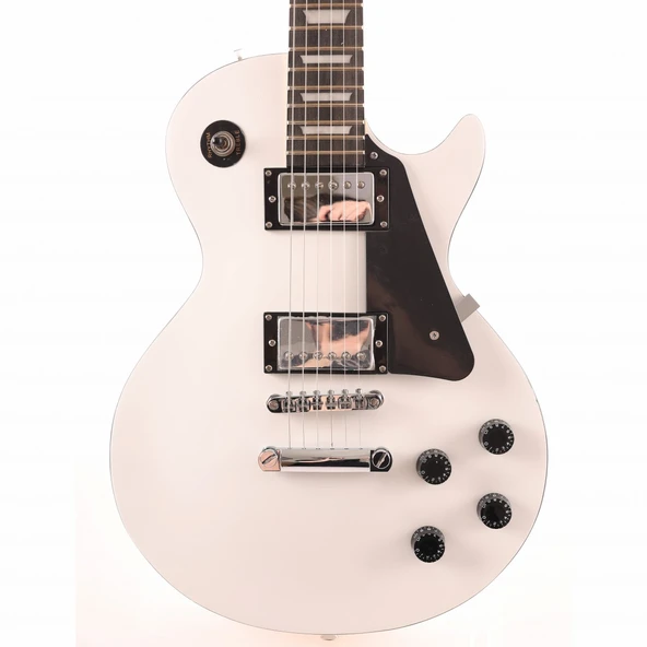 Angel AELG200-WH Beyaz Elektro Gitar | Les Paul Tipi Kasa Set-Neck Bağlantı Zarif Beyaz ürün görseli 1