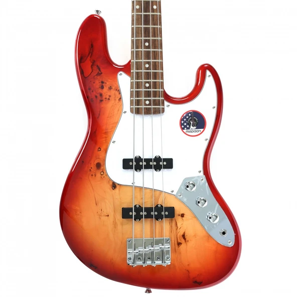 Madison MJBG-P02-CB Bas Gitar - Krem (Başlangıç/Orta - Jazz Bass Tipi) | Krem Rengi (Cream), 2 Adet Single-Coil Manyetik, Akçaağaç Sap ve Gül Ağacı Klavye | Ölçüler: 864 mm Skala Uzunluğu ürün görseli 1
