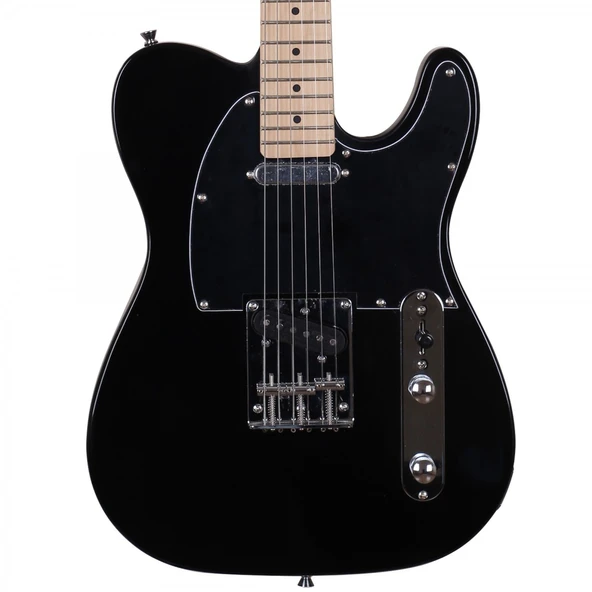 Angel Aegtl-100m-bk Elektro Gitar - Siyah (başlangıç/orta - Telecaster Tipi) | Akçaağaç (maple) Klavye Ve Sap, 2 Adet Single Coil Manyetik, Sabit Köprü | Ölçüler: 648 Mm Skala Uzunluğu ürün görseli 1
