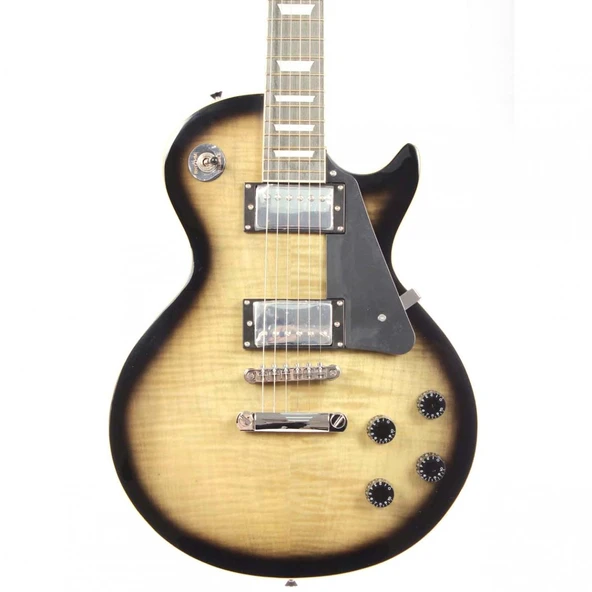 Angel AELG250-BBS Blackburst Elektro Gitar | Koyu Burst Efektli LP Model ürün görseli 1