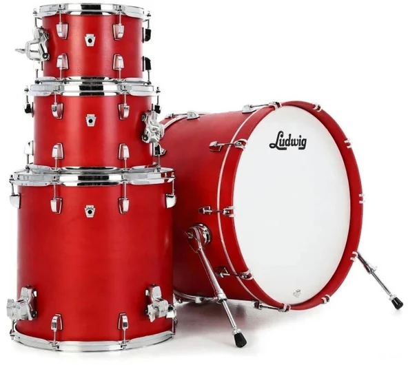 Ludwig LN34023TXPR Neusonic Downbeat Shell Set (Diablo Red) | Modern Rock Tonu Hafif Tasarım ürün görseli 1