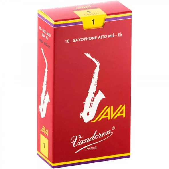 Vandoren SR261R Java Red Cut Alto Saksafon Kamışı No: 1.0 (Profesyonel/Caz) - 10'lu Kutu | Caz ve Pop İçin Esnek Kesim ve Hızlı Tepki ürün görseli 1