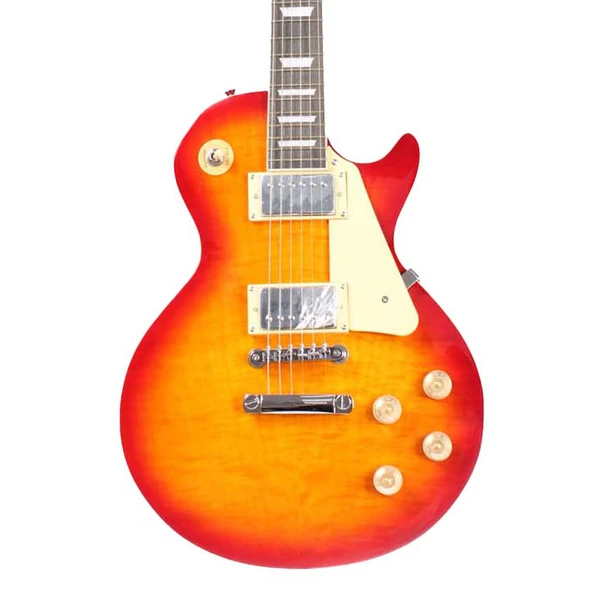 Angel AELG250-IBS Ice Tea Burst Elektro Gitar | LP Standart Kasa Flamed Maple Kapak Vintage Ton ürün görseli 1