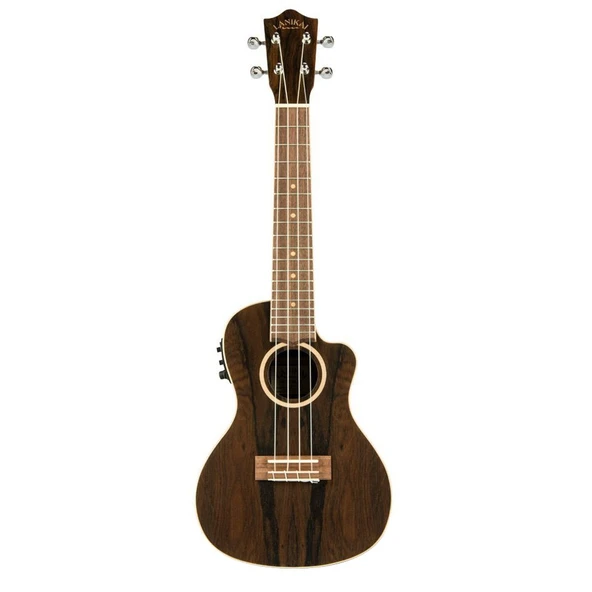 Lanikai ZR-CEC Ziricote Elektro Ukulele (Üst Segment - Egzotik Seri) | Ziricote Egzotik Gövde, Fishman Kula Preamp ve Ekolayzer, Cutaway Tasarım, Parlak Bitiş | Ölçüler: Concert Boy ürün görseli 1