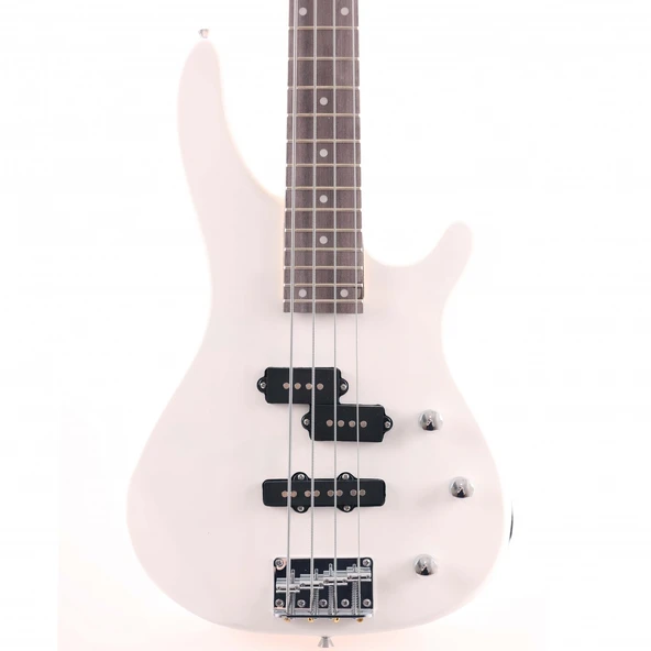 Angel ABG2-WH Bas Gitar - Beyaz (Başlangıç/Orta - P-Bass Tipi) | Parlak Beyaz Gövde, Klasik Rock ve Blues Tonları İçin İdeal Manyetik Yapısı | Ölçüler: 864 mm Skala Uzunluğu ürün görseli 1