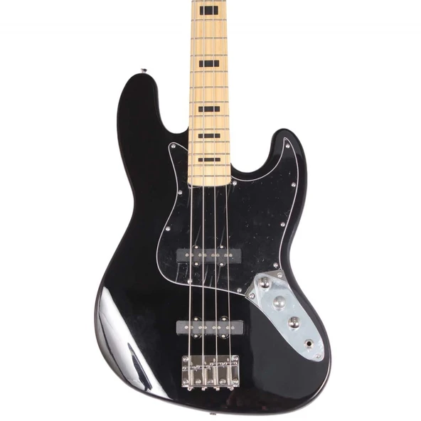 Angel AJBG3-BK Bas Gitar - Siyah (Başlangıç/Orta - Jazz Bass Tipi) | 2 Adet Single-Coil Manyetik, Bağımsız Volüm ve Ton Kontrolleri, Ihlamur Gövde | Ölçüler: 864 mm Skala Uzunluğu ürün görseli 1