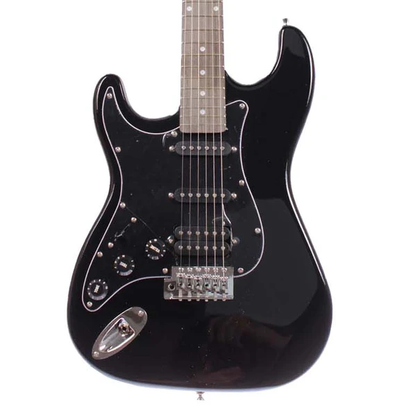Angel AEG111LH-BK Solak Elektro Gitar (Siyah) | Sol El Kullanımı İçin Özel Strat Model ürün görseli 1