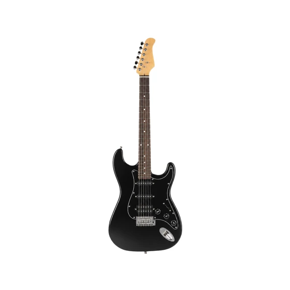 Angel AEG111-BK Siyah Elektro Gitar | Strat Tipi 3 Single Manyetik Çok Yönlü ürün görseli 1