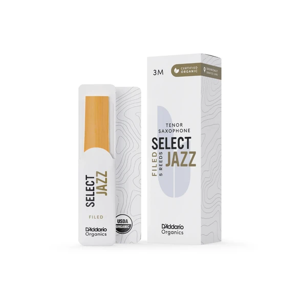 D'Addario ORSF05TSX3M Organic Select Jazz Filed Tenor Saksafon Kamışı No: 3 Medium (Profesyonel/Caz) - 5'li Paket | Kimyasalsız Organik Tarım Sertifikalı, Parlak ve Net Ton ürün görseli 1