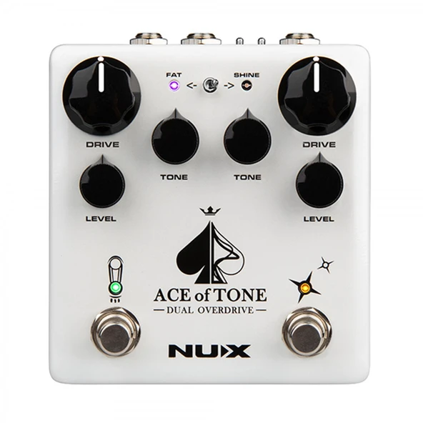 NUX NDO-5 Ace Of Tone (Üst Segment - Dual Overdrive) | Çift Kanallı (Morning Star & Tubeman), Buffer/True Bypass Seçeneği, Seri/Paralel Bağlantı Switchi | Ölçüler: 105 x 115 x 58 mm ürün görseli 1