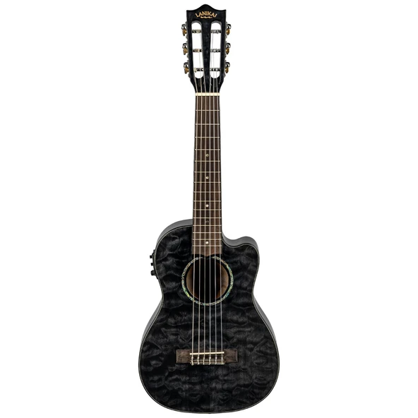 Lanikai QM-BKCEG Quilted Maple Elektro Guitalele - Siyah (Profesyonel - Sahne Serisi) | Kapitone Akçaağaç (Quilted Maple) Gövde, Dahili Preamp ve Akort Cihazı, Guitalele Formunda Geniş Ses Aralığı | Ö ürün görseli 1