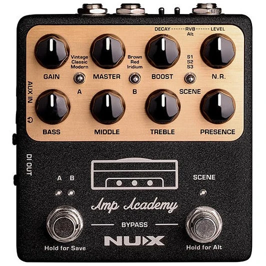 NUX NGS-6 Amp Academy (Üst Segment - Amfi Simülatörü & IR) | 6 Farklı Efsanevi Amfi Modeli, 1024 Örneklemeli IR Desteği, XLR DI Çıkışı, USB Ses Kartı ve Efekt Döngüsü (FX Loop) | Ölçüler: 105 x 115 x ürün görseli 1