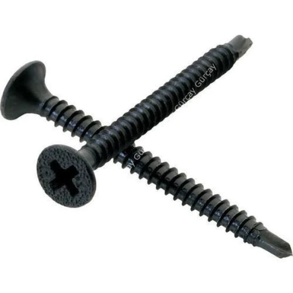Meridyen Matkap Uçlu Alçıpan Vidası 3.5x35mm Siyah 1000 Adet ürün görseli 1