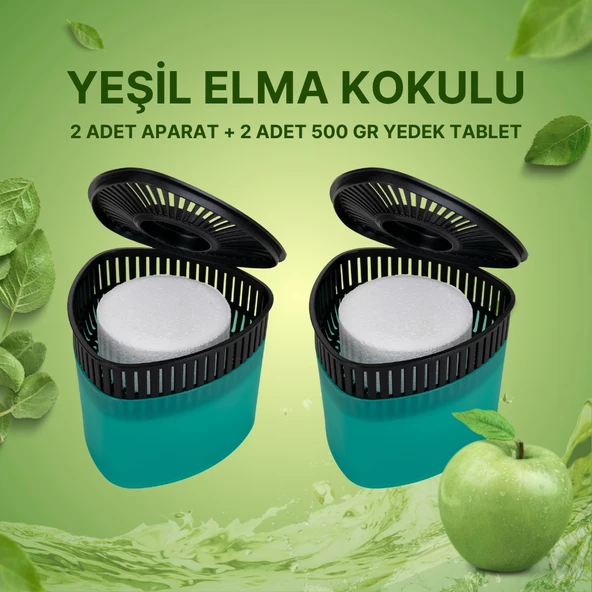 2 Adet 500GR - YEŞİL ELMA - Nem Alıcılı Ve Rutubet Giderici Aparat Üçgen (TABLET DAHİL) ürün görseli 1