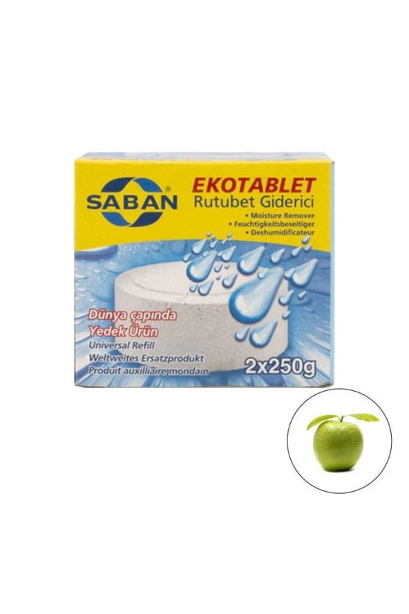 2x250GR - YEŞİL ELMA - Nem Alıcı Ve Rutubet Giderici - (Yedek Tablet) ürün görseli 1