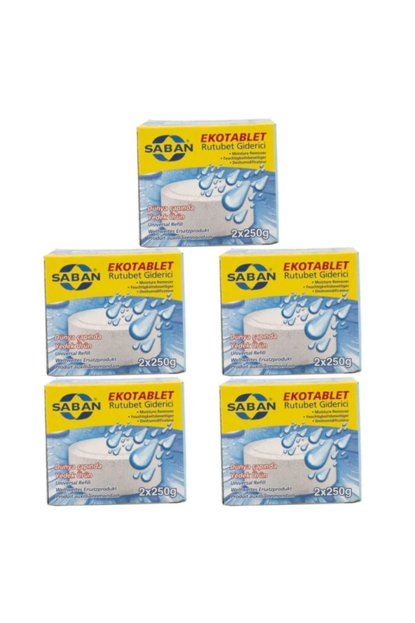 5 Adet 2x250 gr Nem Alıcı Rutubet Giderici Yedek Tablet Natural ürün görseli 1