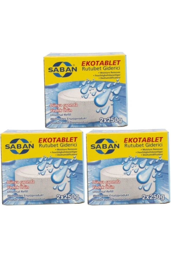 3 Adet 2x250 gr Nem Alıcı Rutubet Giderici Yedek Tablet Natural ürün görseli 1