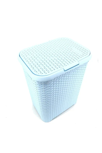 Mavi, Hasır Desenli Plastik Çamaşır Selesi - 25x35x53cm ürün görseli 1