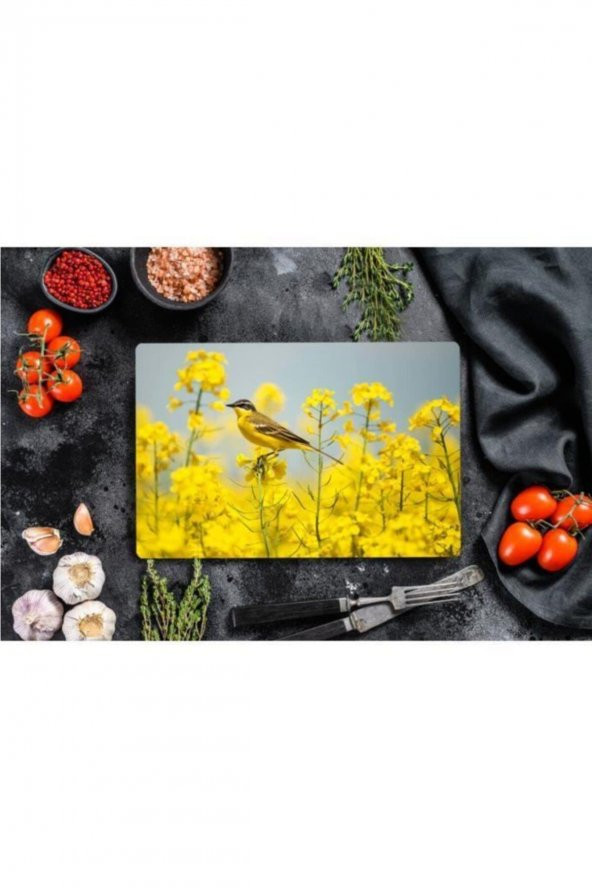 Serçe Görünümlü | Cam Kesme Tahtası  | 20 cm x 30 cm ürün görseli 1