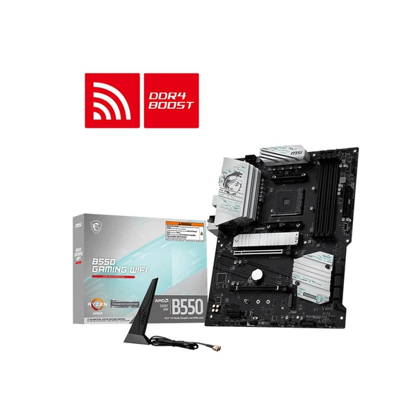MSI B550 GAMING WIFI Amd B550 Soket AM4 DDR44866+Mhz (O.C) M.2 Wi-Fi 5 ATX Anakart ürün görseli 1