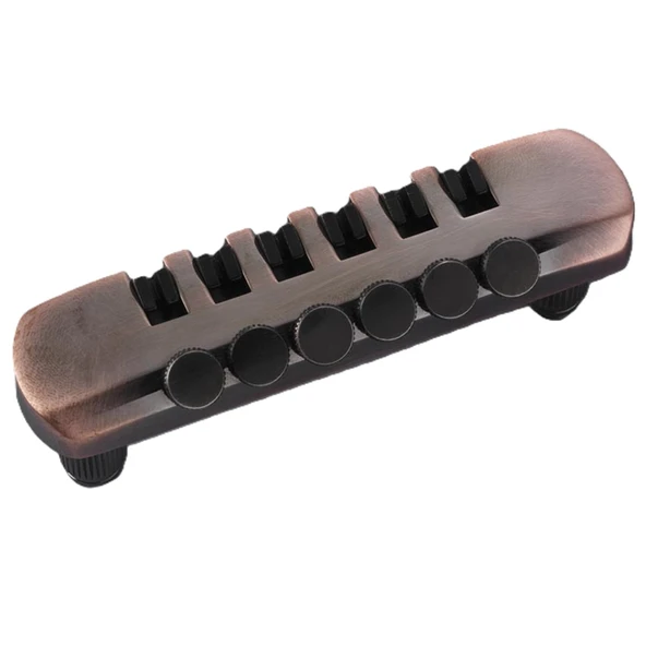 Schaller SC-12070800 Elektro Gitar Köprü Kuyruğu - Vintage Bakır (Profesyonel - Retro Seri) | Eskitme Vintage Copper Bitiş, Zengin Harmonik İletim, Klasik ve Antik Görünüm | Uyum: Standart Stopbar Yuv ürün görseli 1