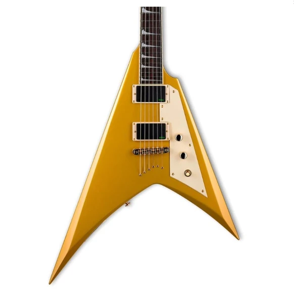 ESP LTD LKHVMGO Kirk Hammett KH-V Metalik Gold | Altın Rengi V Gövde Eşsiz Duruş ürün görseli 1