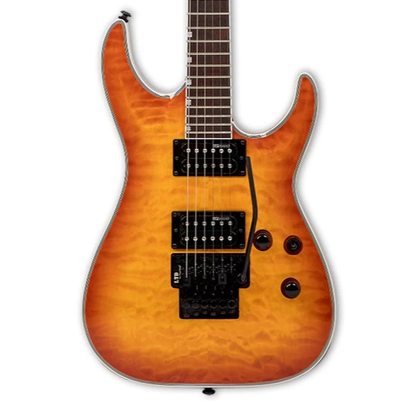 ESP LTD LXMH230QMFRASB MH-230 QM FR Amber Sunburst | Kaplan Desenli Kapak Hızlı Solo ürün görseli 1