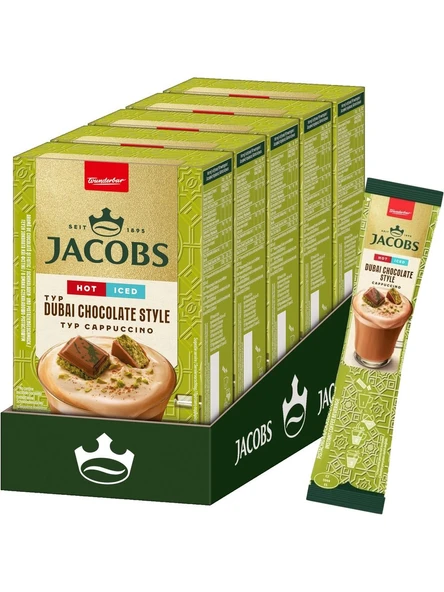 Jacobs Dubai Çikolatası Aromalı Cappucino Özel Kahve Karışımı 8 x 19,5gr 5'li Paket ürün görseli 1
