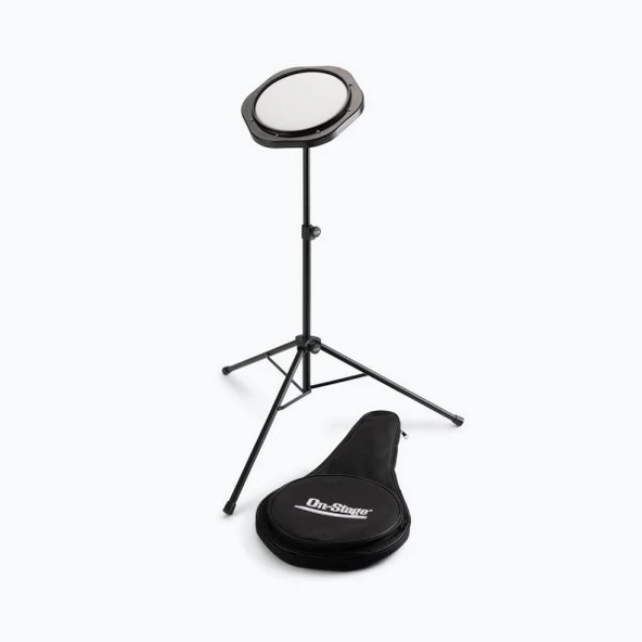 On Stage DFP5500 Davul Çalışma Pedi Seti (Eğitim - Komple Egzersiz Kiti) | Yüksekliği Ayarlanabilir Stand, Rebound Hissi Veren Pad, Baget ve Çanta Dahil | Ölçüler: 8 İnç Pad Çapı ürün görseli 1