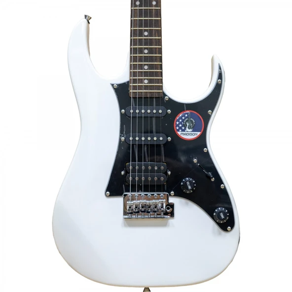 Madison MEG-WH Elektro Gitar (Beyaz) | Klasik Beyaz Strat Tarzı ürün görseli 1