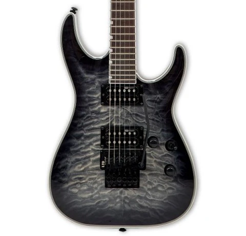 ESP LTD LXMH230QMFRSTBLKSB MH-230 QM FR See Thru Black Sunburst | Floyd Rose Köprü Göz Alıcı Kapak ürün görseli 1