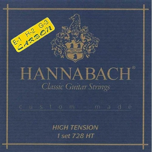 Hannabach 728HTC Custom Made Klasik Gitar Teli Seti (Profesyonel - El Yapımı Seri) | High Tension (Sert), Gümüş Kaplama Baslar, Üstün Performanslı Naylon Tizler | Ölçüler: 4/4 Standart Klasik Gitar Uy ürün görseli 1