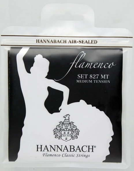 Hannabach 827MT Flamenko Gitar Teli Seti (Profesyonel - Flamenco Series) | Medium Tension (Orta Sertlik), Geleneksel İspanyol Tonu, Hızlı Perküsif Atak Tepkisi | Ölçüler: 4/4 Standart Flamenko Gitar ürün görseli 1