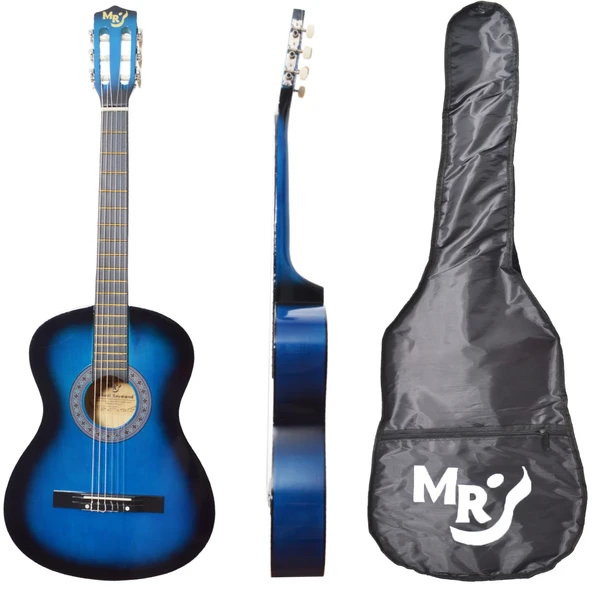 Manuel Raymond MRC275BLS Klasik Gitar - Mavi Burst (Eğitim - Başlangıç Seti) | Ihlamur Gövde ve Kapak, Mavi Burst Parlak Cila, Naylon Teller, Koruyucu Kılıf Hediyeli | Uyum: 4/4 Boy (Tam Boy) ürün görseli 1