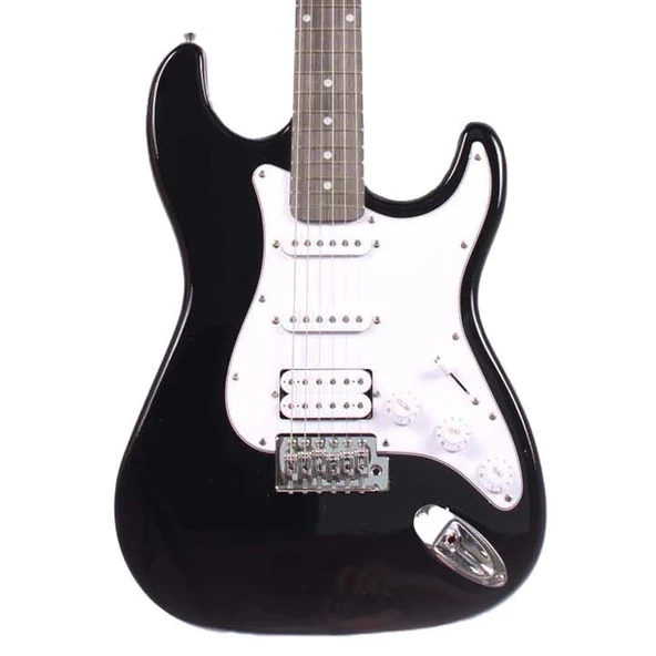 Angel Aeg100-bk Elektro Gitar - Siyah (başlangıç - Strat Tipi) | Hss Manyetik Dizilimi (1 Humbucker + 2 Single), Senkronize Tremolo Köprü, 5-yollu Switch | Ölçüler: 648 Mm Skala Uzunluğu ürün görseli 1