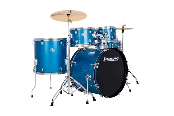 Ludwig LC19019 Accent Fuse Akustik Davul Seti (Blue Sparkle) | Popüler Başlangıç Serisi Dayanıklı Donanım ürün görseli 1