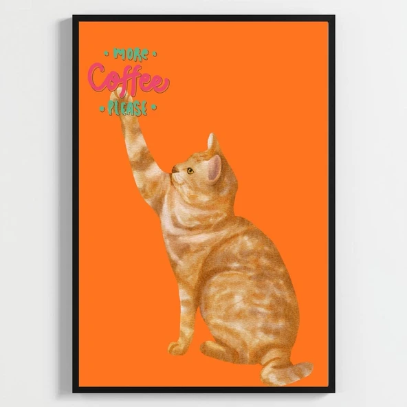 Besay Good Morning Kedi Çocuk Odası Posteri–Dekoratif 2li Set A4 Çerçevesiz ürün görseli 1