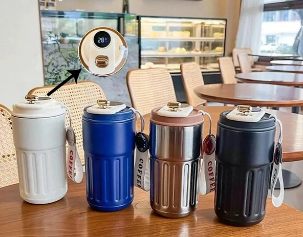 Askılı Ve Derece Göstergeli Vakumlu Mug - 500 Ml Modern Kahve Termosu Alk3136 ürün görseli 1