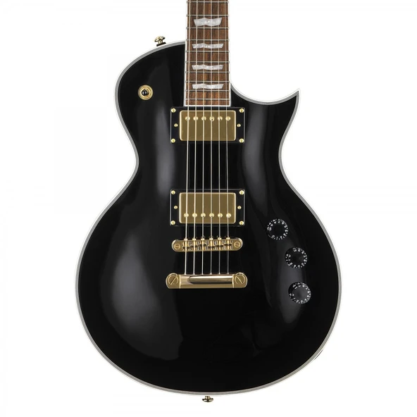 ESP LTD LEC256BLK EC-256 Black Elektro Gitar | Altın Aksam Şık Parlak Siyah ürün görseli 1