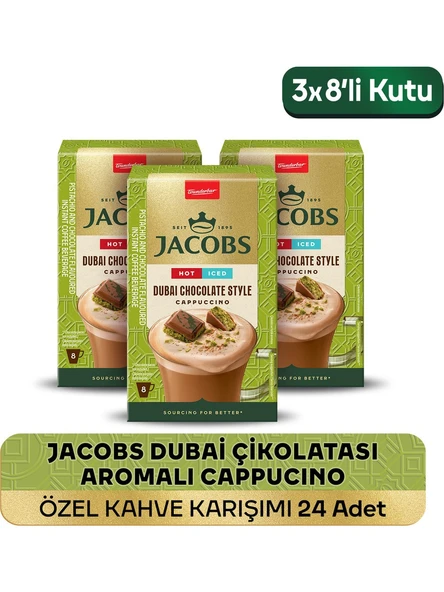 Jacobs Dubai Çikolatası Aromalı Cappucino Özel Kahve Karışımı 8 x 19,5gr 3'lü Paket ürün görseli 1