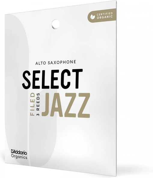 D'Addario ORSF03ASX2S Organic Select Jazz Filed Alto Saksafon Kamışı No: 2 Soft (Profesyonel/Caz) - 3'lü Paket | Kimyasalsız Organik Tarım Sertifikalı, Parlak ve Net Ton ürün görseli 1