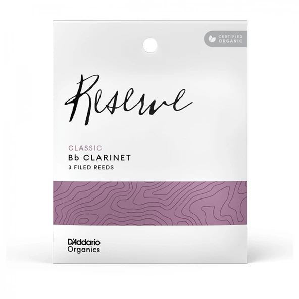 D'Addario ODCT0325 Organic Reserve Classic Bb Klarnet Kamışı No: 2.5 (Orta Seviye/Eğitim) - 3'lü Paket | Kimyasalsız Doğa Dostu Üretim ve Berrak Ses ürün görseli 1