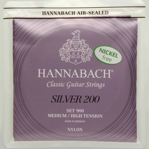 Hannabach 900MHT Klasik Gitar Teli (Medium/High) | Gümüş 200 Serisi Profesyonel Konser Teli ürün görseli 1