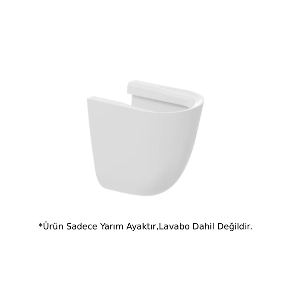 Creavit Sedef Lavabo Kısa Yarım Ayak Beyaz - SD270-00CB00E-0000 ürün görseli 1