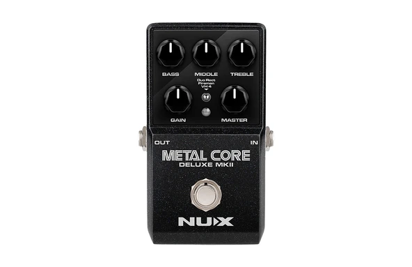 NUX Metal Core Deluxe MKII (Profesyonel - Yüksek Gain Efekt Pedalı) | 3 Farklı Amfi Modeli (Duo Rect, Fireman, VH4), Dahili Noise Gate, USB ile IR Yükleme | Ölçüler: 122 x 72 x 47 mm ürün görseli 1