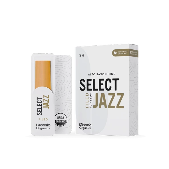 D'Addario ORSF10ASX2H Organic Select Jazz Filed Alto Saksafon Kamışı No: 2 Hard (Profesyonel/Caz) - 10'lu Paket | Kimyasalsız Organik Tarım Sertifikalı ve Sert Caz Tonu ürün görseli 1