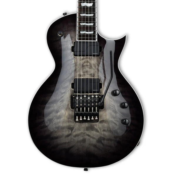 ESP LTD EIIECFRQMCHB ESP E-II Eclipse Charcoal Burst Elektro Gitar | Koyu Gri Alevli Kapak Floyd Rose ürün görseli 1