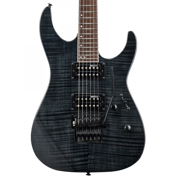 ESP LTD LM200FMSTBLK M-200FM Flame Black Elektro Gitar | Superstrat Gövde Sabit Köprü ürün görseli 1