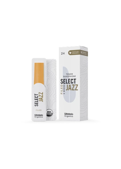 D'Addario ORSF05TSX2H Organic Select Jazz Filed Tenor Saksafon Kamışı No: 2 Hard (Profesyonel/Caz) - 5'li Paket | Dosyalı (Filed) Kesim, Parlak ve Güçlü Ton Karakteri ürün görseli 1